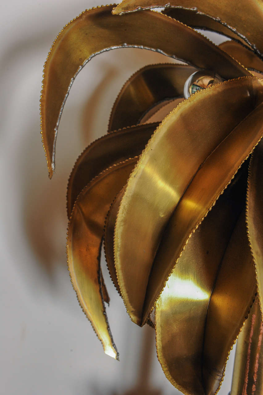 Brutalist Palm tree Floor or Table Lamp by Maison Jansen